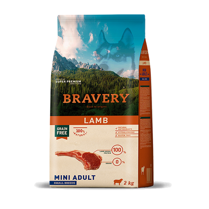 Bravery Pet Food Exquisite Grain Free Hypoallergenic Lamb for Adult Dogs 2kg