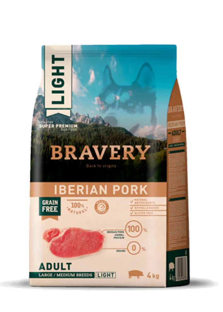BRAVERY Iberian Pork Light - Adult Dog (Large/Medium Breeds)