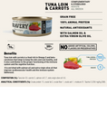 Load image into Gallery viewer, Complete wet food for sterilized cats made with tuna loin and carrot, enriched with omega-3, salmon oil and extra virgin olive oil

