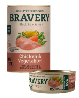 BRAVERY Chicken & Vegetables (With Salmon Oil & Extra Virgin Olive Oil) - Dog