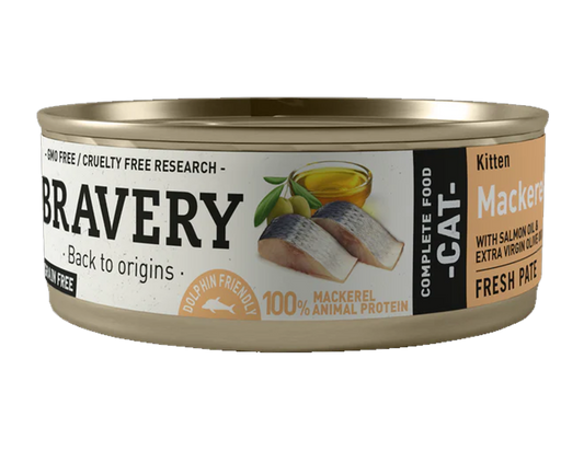BRAVERY Mackerel (With Salmon Oil & Extra Virgin Olive Oil)- Kitten