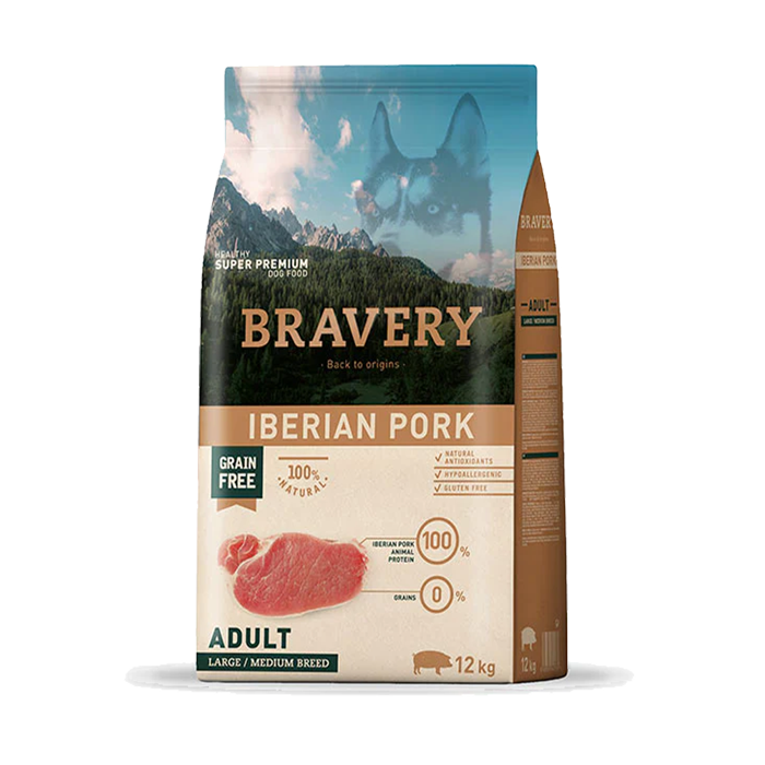 BRAVERY Iberian Pork - Adult Dog (Large/Medium Breeds)