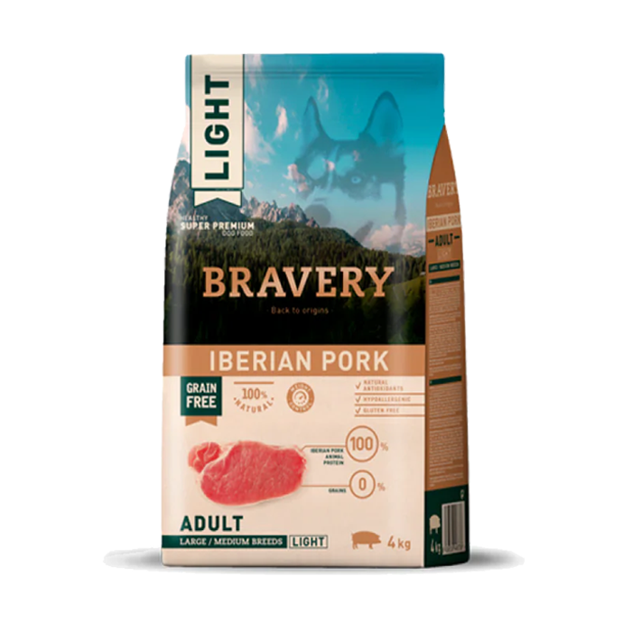 BRAVERY Iberian Pork Light - Adult Dog (Large/Medium Breeds)