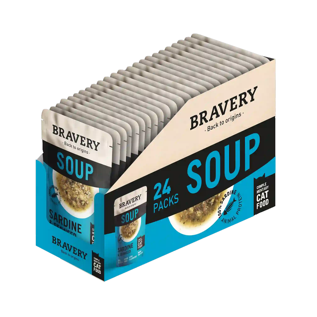 Bravery Hypoallergenic Grain-Free Cat Food Sardine & Seaweed recipe bag – natural nutrition for sensitive cats