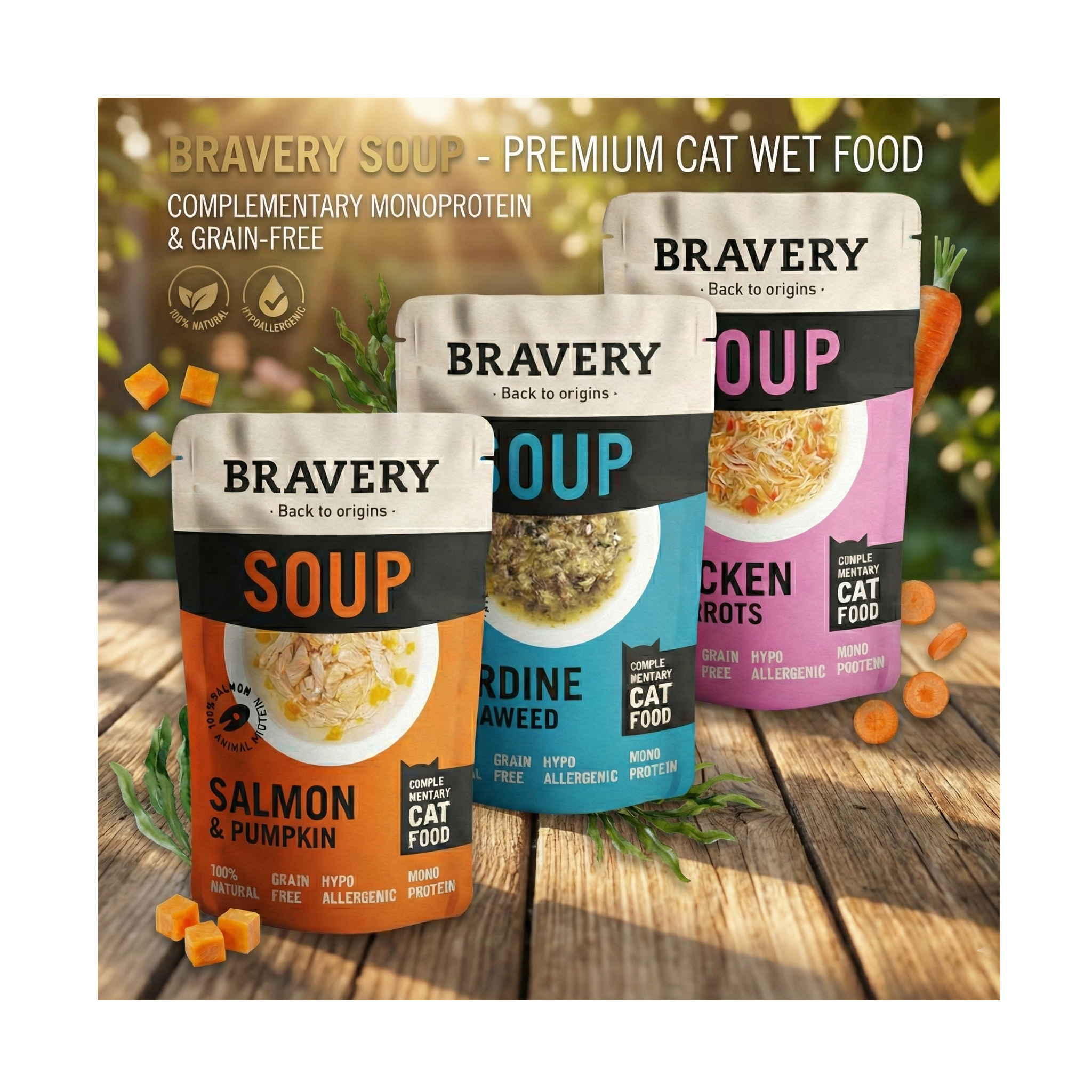 Bravery Hypoallergenic Grain-Free Cat Food all recipe bag – natural nutrition for sensitive cats
